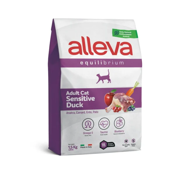 Croquettes Alleva Equilibrium Digestion Sensible Canard chat adulte 0,4kg