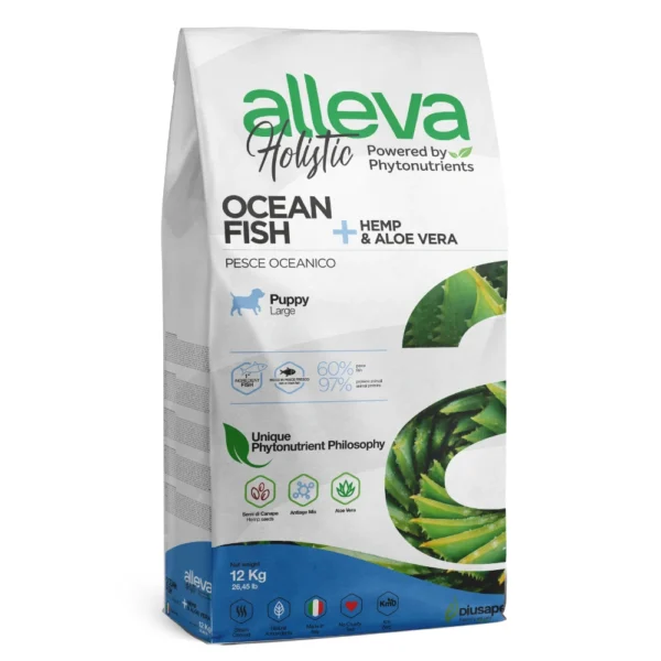 Hrana Za Kucheta Alleva Holistic Puppy Maxi S Okeanska Riba Kanabis Sativa I Aloe Vera 12 Kg