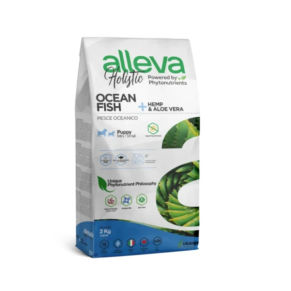 Hrana Za Kucheta Alleva Holistic Puppy Mini S Okeanska Riba Kanabis Sativa I Aloe Vera 2 Kg